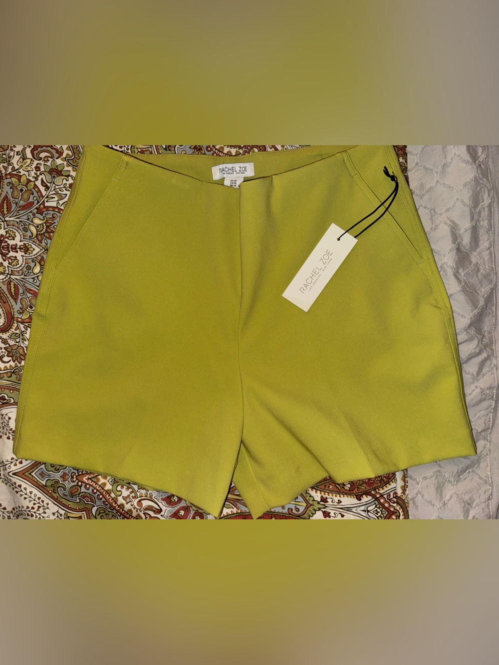 Rachel Zoe Chartreuse Tailored High-Waist Women’s Shorts